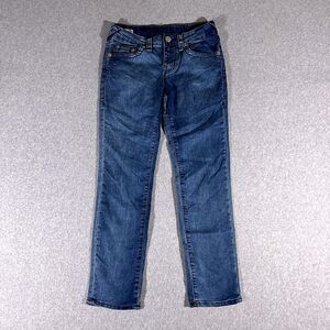 True Religion Geno Girls Jeans Blue Tag Size 10 (27x26) Mid Rise Straigh Stretch